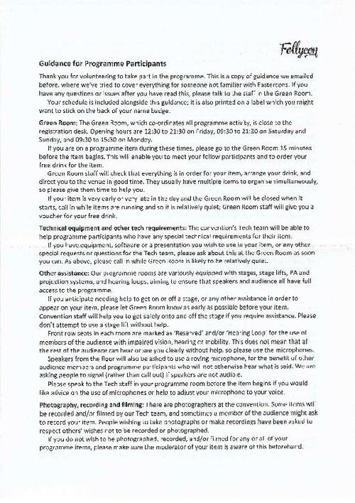 Guidance For Programme Particpants